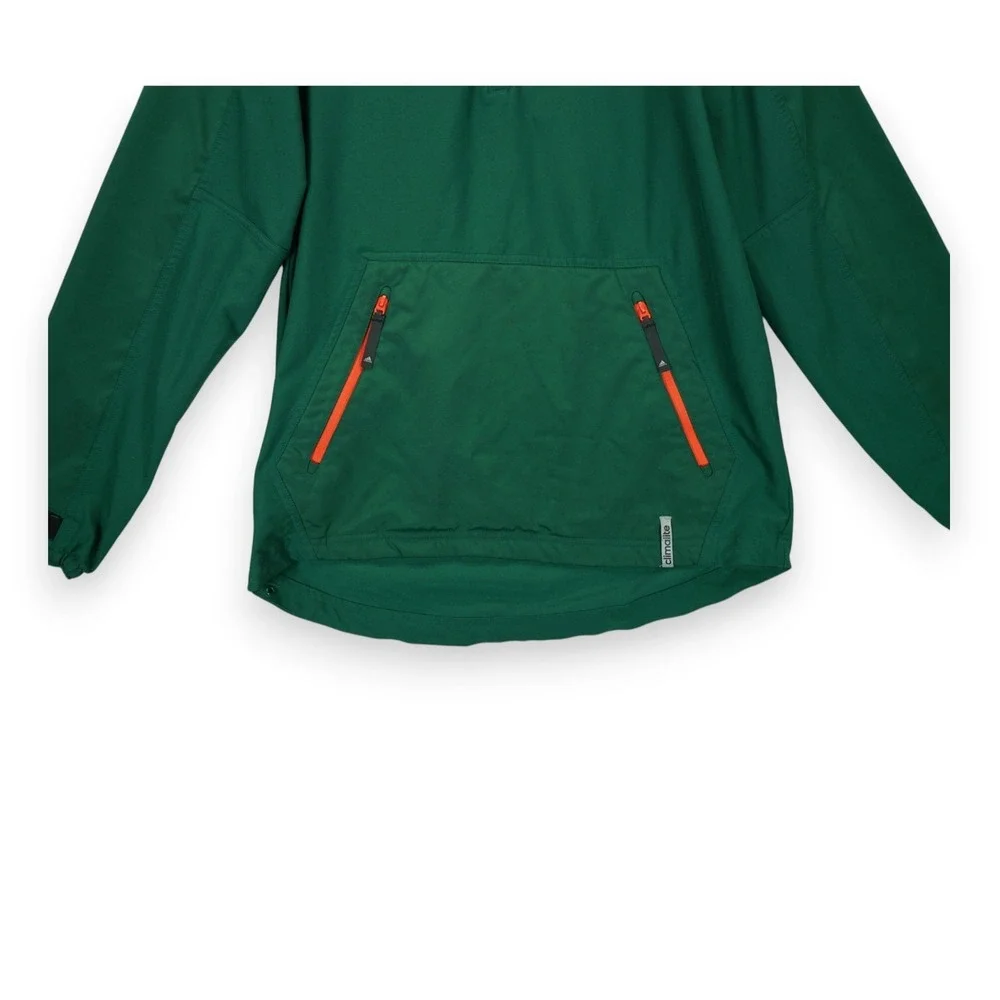 NCAA‎ Adidas Miami Hurricanes Jacket Green Climate Men's Quarter Zip Size Small